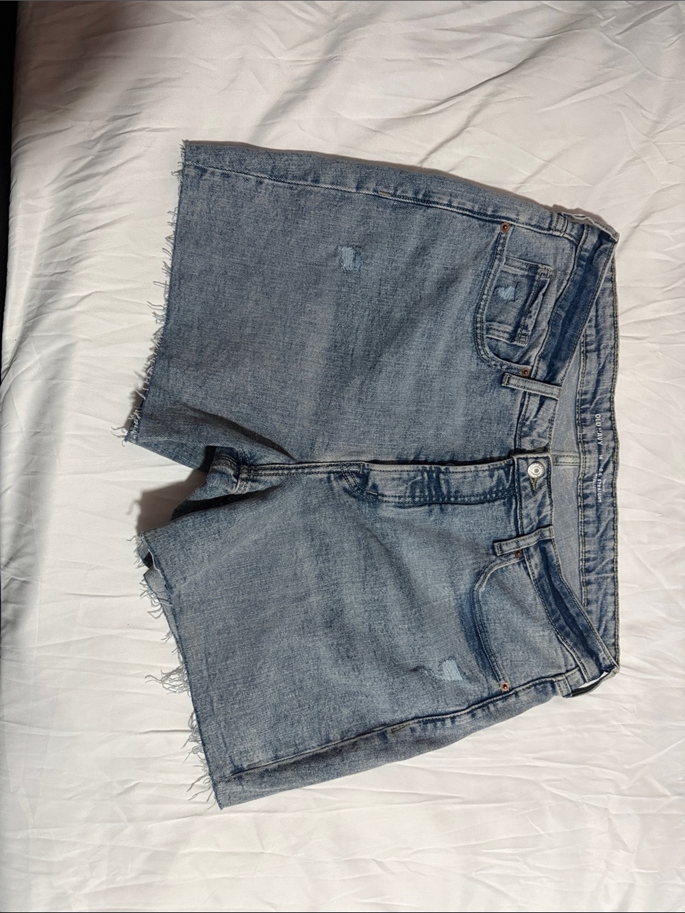 Old Navy Frayed Hem Denim Shorts - Light Blue